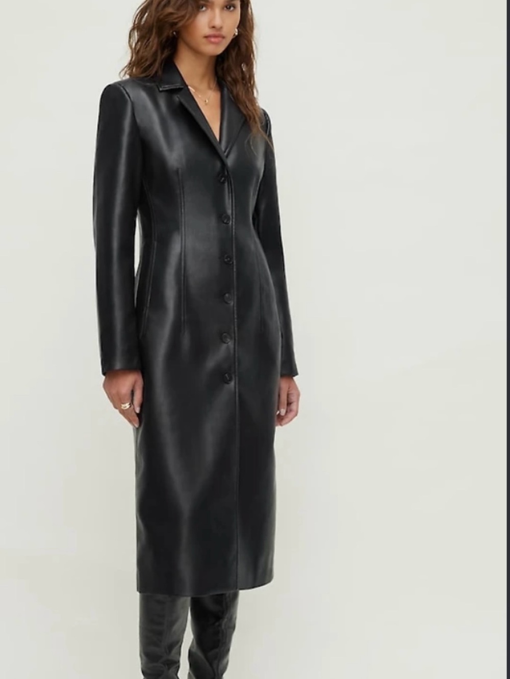 Dynamite faux leather trench coat